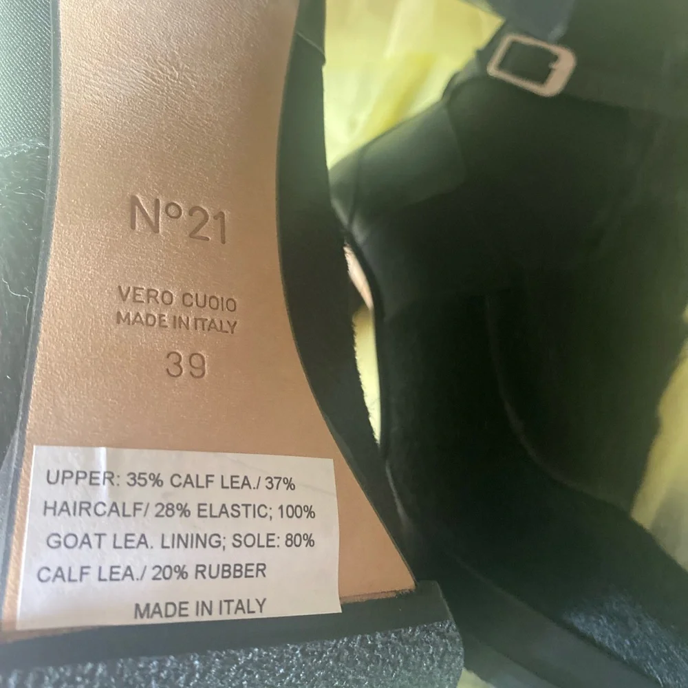 N°21 Alessandro Dell'Acqua Italian Luxury Haircalf Platform Boots